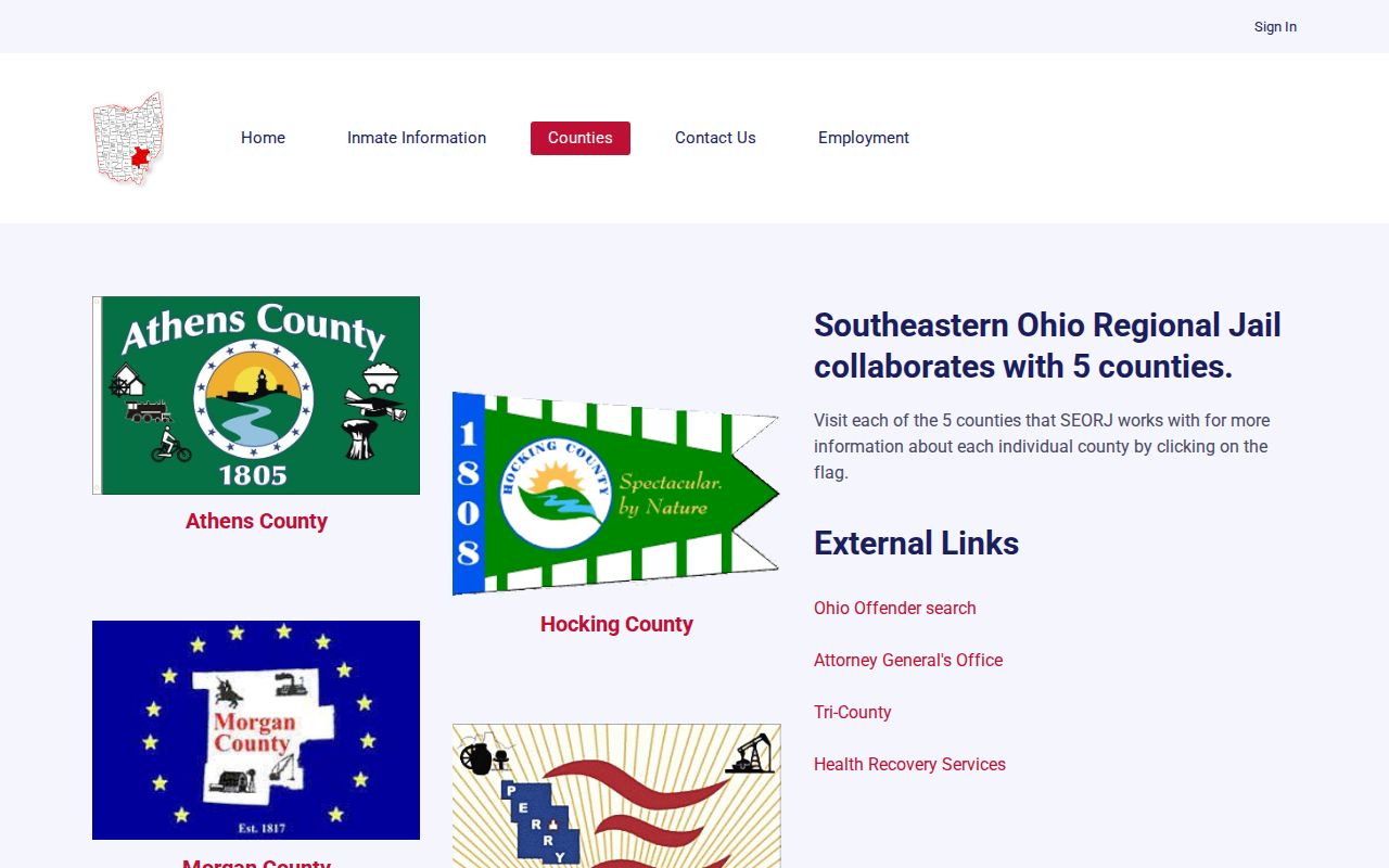 Southeastern Ohio Regional Jail participating counties for Morgan County release records